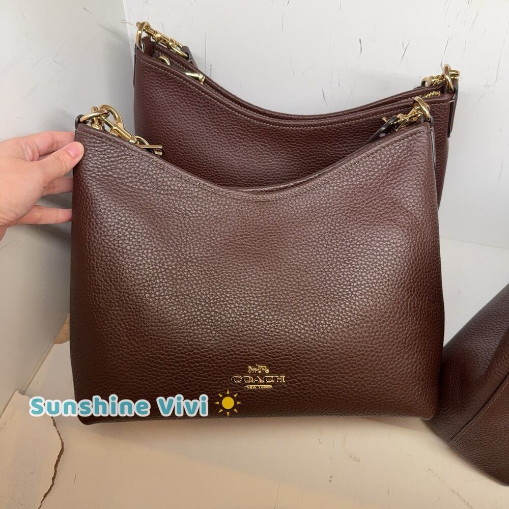 NWT Coach Laurel Shoulder Bag Crossbody CR148 Gold/Maple Soft pebble leather